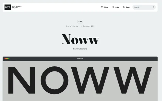 Screenshot of the Best Website Gallery website (bestwebsite.gallery)