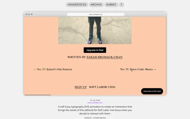 Screenshot of the Hover States website (hoverstat.es)